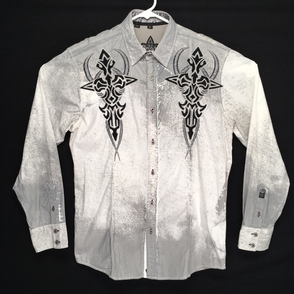 Roar Other - ROAR mens long sleeve button down casual shirt L